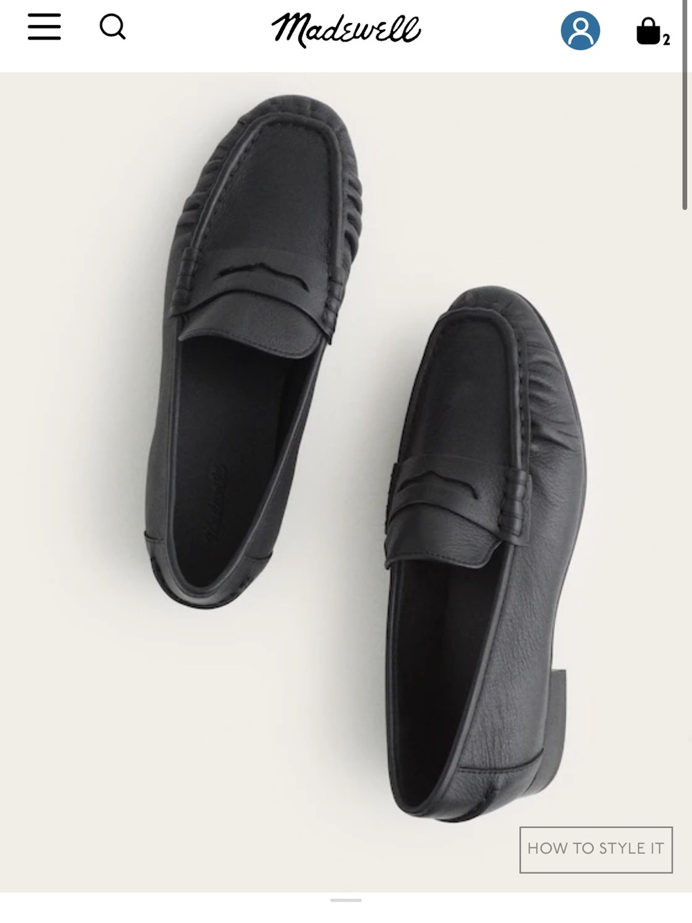 Madewell Black Leather Loafers